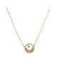 Pearl Strand Mirror Drop Necklace with Circular Pendant